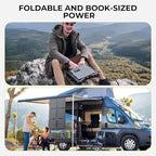Portable Solar Generator, 300W Portable Power Station with Foldable 60W Solar Panel, 110V Pure Sine Wave 296Wh Lithium Battery Pack for Home Use RV Van Outdoor Camping, Foldable Panel included