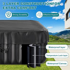 60" X 60" X 25" Hot Tub, 2-4 Person Inflatable Hot Tub, Square Blow Up Portable Bathtub Outdoor Spa with 120 Bubble Jets and Heater Pump, Filter