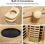 Infrared Sauna at Home 2-3 Person with 7 Color Therapy, Low EMF 2250W Fast Heating Canadian Hemlock Wood Sauna, Indoor Dry Sauna with Bluetooth Speakers for Home, Gym (5Lx3.6Wx6.3H Ft)
