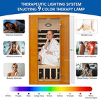 Infrared Sauna Room for Home, Near Zero EMF Indoor Home Sauna for up to 2 Person with Infrared Red Light Therapy, Bluetooth Speakers, Canadian Hemlock Wood