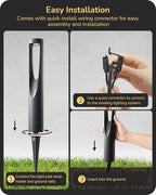 EDISHINE Low Voltage Landscape Lighting, 12V 2W 150LM 3000K Outdoor Landscape Light with Connectors, Waterproof Electric LED Pathway Lights Wired for Path Yard Garden, CRI80 8 Pack