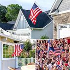 6 FT Metal Flag Pole Kit for Outside House w/ 2-Position Holder Bracket & 360° Rotating Flagpole Rings, 1" Stainless Steel Spinning Outdoor Porch Wall Mounted Flag Poles for 3x5 4x6 Flag(6 FT, Silver)