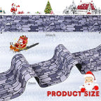 Marspark Christmas Village Accessories 5 x 50 Inch Christmas Miniature Road Village Street Mat Xmas Snow Street Decorations for Little Landscape(Gray Gravel Road Style)