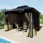 BPS 10' x 13' Gazebo Curtain Privacy 4-Panel Sidewall Outdoor Replacement Shade (Only Curtain)