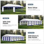MFSTUDIO 20'x40' Party Tent, Outdoor Heavy Duty Party Tents with Removable Sidewalls, Large Canopy Tent Shelter for Outdoor Events Wedding Birthday, Blue