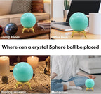 Amazing Gemstone Amazonite Crystal Ball with Stand - 2" Inches Crystal Sphere Meditation Balls for Witchcraft and Decorative Balls