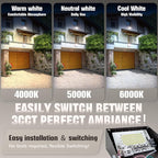 LED Wall Pack Light 75/65/50W with Dusk-to-Dawn Sensor, 11250 LM 6000/5000/4000K LED Security Flood Lighting, 120V Outdoor Wall Lights for Parking Lots|Warehouses|Factories|Yard