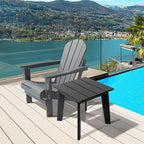 TORVA Outdoor Side Table, 17 x 18 x 18 Inch Patio Garden Coffee Table, Recyclable & Weather Resistant with High-Density PE Material(Black Color)