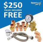 SteamSpa Executive 6 KW QuickStart ACU-Steam Bath Generator Package with Built-in Auto Drain and Install Kit in Matte Black | Steam Generator Kit with Dual Control Panel Steamhead 240V | EXT600MB-A