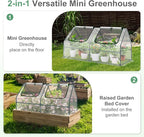 Aoodor 6 x 3 x 3 ft Mini Greenhouse with 2 Zipper Doors, Water-Resistant, UV-Protected for Flowers, Vegetables, and Herbs, Transparent
