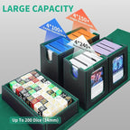 AFIING Commander Deck Box for MTG, Holds 400+ Double-Sleeved Cards, 4 Removable Deck Cases with Display Window, Dice Tray/Handle,Trading Card Storage Organizer/Dividers for TCG (Black Green)