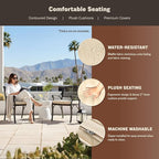 Kinger Home Harmon 2-Piece Cast Aluminum Outdoor Patio Chair, Patio Seating with Cushions, Chairs for Outside, Weather Resistant, Cushions Included