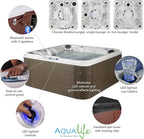 Amplified 100-Jet 6-Person Lounger Spa with Bluetooth Stereo and 3 Pumps by Essential Hot Tubs