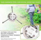6 Inch Steel Wire Rotary Weed Brush Cutter Trimmer Head Weed Cutter Eater Blade for Moss Grass Rust Removal, Paving Stone, Pavement Joints or Driveway