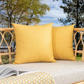 Kevin Textile Pack of 2 Decorative Outdoor Waterproof Pillow Covers Garden Checkered Cushion Sham Throw Pillowcase Shell for Patio Tent Couch 20x20 Inch Yellow