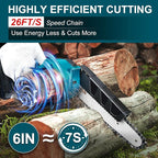 Mini Chainsaw for M-akita 18V Battery, 600 W Brushless Chainsaw Electric 6 Inches, Battery Chainsaws Hand Chainsaw for Garden Shears, Wood Cutting（No Battery）