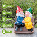 Kiss Garden Gnome Statue Couple in Love Collectible Figurine Mr and Mrs Gnome Sculpture Romantic Gnome Lover Couple Statues Indoor Outdoor Yard Home Décor Mom Dad Friends Gifts
