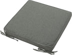Magpie Fabrics Indoor Outdoor Waterproof Square Chair Cushion, 18" x 18" x 2.5", 2 Pack, Water Resistant Seat Cushions, for Patio Garden Office, Dark Grey