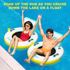 FBSPORT Inflatable River Tube for Floating Heavy Duty, PVC Water Tubes for Adults, 43" Tubing Floats Lake River Raft Lounge Chair with Cup Holder Backrest Handles Sunchill Float Ring