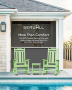 SERWALL Outdoor Rocking Chair Set of 2, Patio Rocking Chairs Set, HDPE Rocking Chair Outdoor for Adults, Heavy Duty Front Porch Rocker, Mint