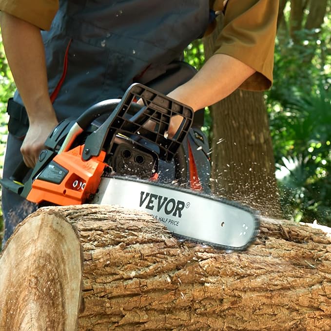 VEVOR Gas Chainsaw 58CC 2-Cycle Gasoline Powered Chainsaw 20 Inch Handheld Cordless Petrol Chain Saws For Forest, Wood, Garden and Farm Cutting Use
