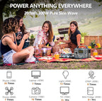 ALLWEI 300W Solar Generator with 100W Solar Panel Included, 280Wh Portable Power Station with AC Outlet USB Port, Solar Powered Battery Generator for Outdoor Camping, Home Backup, Power Outage