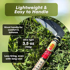 Hounen Miyawaki Japanese Weeding Sickle (Kama) – Curved Plain-Edge, Non-Twisted, Rust-Resistant Japanese Steel, Lightweight Wood Handle, Made in Japan