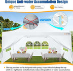 HOTEEL 10x15 Pop up Canopy Tent for Parties, Heavy Duty Easy Setup Tent with 4 Sidewalls, Outdoor Commercial Instant Gazebo for Wedding Event, with Roller Bag & Sand Bags, White(Hexagonal Frame)