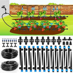 Bonviee Drip Irrigation System, 230FT Garden Watering System with Quick-to-Connect Fittings, Adjustable Drip Emitters, 1/4” & 5/16” Tubing, Drip Irrigation Kit for Raised Garden Beds, Greenhouse, Lawn