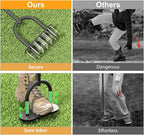 seasky Lawn Aerator Spike Metal Manual Dethatching Lawn Aerator Tool with 15 Iron Spikes Spring-Loaded Design Grass Aerator Tools for Yard, Patio, Garden Tool (15 Nails)