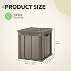 GOOBED Outdoor Storage Box, Weather-Resistant Resin Deck Box, 51-Gallon Storage Container for Patio Cushions, Pool Accessories, Garden Tools, Lockable, Easy Maintenance, Taupe