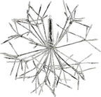 Alpine Corporation 16"H Indoor Holiday 3D Snowflake Hanging Ornament with LED Lights, Silver , Christmas Decoration