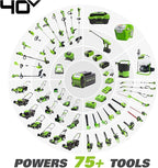 Greenworks 40V 8 inch Cordless Pole Saw Battery and Charger Not Included, PS40B00