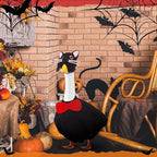 Outus Halloween Goose Outfits Funny Black Cat Outfit for Porch Goose 23inch Lawn Geese Cat Clothes Holiday Costume for Halloween Outdoor Yard Garden Decor