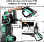 2025Upgraded Pressure Washer 5000PSI with Adj-8-Level Touch Screen, 34" Tall Power Washer, 4 Quick Connect Nozzles, Inlet Hose&Filter&500mlFoam Cannon for Cars/Fences/Driveways/Home Cleaning, Blue