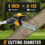 Cordless Pole Saw 8-Inch Compatible with Dewalt 20V MAX Battery, Electric Pole Saws for Tree Trimming Battery Powered, Extension Up to14.2-Feet Pole Chainsaw (Battery not Included)