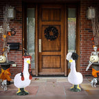 DECOHS 3 Pcs Halloween Porch Goose Wigs, Funny Lawn Statue Goosey Braid Wigs with Hair Clip, Garden Goose Outfits Costume Witch Clown Wigs Accessories for Halloween Decor Outdoor Patio Yard Statue