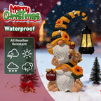 Solar Bee Garden Gnomes with LED Lantern – Waterproof Stacked Outdoor Decor for Yard, Patio – Unique Gnome Gift for Women, Mom, Grandma (Christmas Decor, Outdoor Statues)