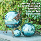 VCUTEKA Gazing Ball, Polished Glass Mirror Hollow Sphere for Garden, Lawn, Yard, Outdoor Decoration, Reflective Garden Globe, 3 Psc