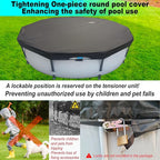 22 Ft Pool Cover, with Automatic Drain Round Pool Cover, One-Piece Quick Installation and Removal Above Ground Pool Cover, Preventing Waterlogging, UV Protected Solar Swimming Pool Cover