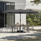 13FT Double Sided Patio Umbrella with LED Lighted