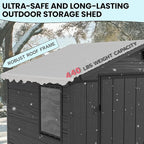 Devoko 6x4 FT Plastic Outdoor Storage Shed - Lockable Resin Tool Shed with Window & Floor - Easy Assembly for Garden, Backyard, Dark Gray
