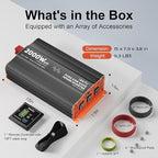 2000 Watt Pure Sine Wave Power Inverter 12v to 110v 120v Built-in UL-Listed Fuse Compatible with Lithium Battery Starlink for Home RV Truck Off-Grid Solar by LEESKY