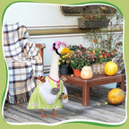 Suzile Funny Lady Porch Goose Outfit for 23'' Cement Goose Curler Wig Costume Glasses with Cute Animals for Halloween Christmas Parties Yard Lawn Outdoor Garden Patio Statue Xmas Santa Holiday Decor