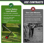 ALSO GO Cordless Weed Wacker, Electric Grass Trimmer with 2pcs 21V Batteries, 3 in 1 Stringless Trimmer, Battery Powered Lawn Edger with Wheels, Lightweight Brush Cutter for Garden Yard Lawn