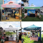 Custom Canopy Tent 10x10 with Logo, Custom 10x10 Pop Up Canopy Tent, Nano-Grade Water Repellent Heavy Duty for Business, w/Roller Bag (1 Full Wall + 2 Half Wall)