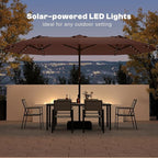 13FT Double Sided Patio Umbrella with LED Lighted