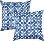 Outdoor/Indoor Throw Pillows, Pack of 2 Waterproof Decorative Throw Pillows with Inserts, 18”x18” Square Pillows for Bed, Couch, Sofa and Patio Furniture