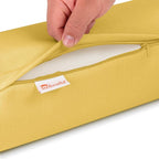 Austin Horn Classics Sunbrella Set of 2 Zippered Neck Bolster Pillow, Made with Sunbrella Fabric, Cylinder Pillows, for Couch & Bed, Decorative Round Throw Pillow, Back & Neck Support (Daffodil)