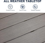 VICLLAX 40.6" Round Metal Outdoor Dining Table for 4, Patio Table with Umbrella Hole and Storage Shelf for Garden, Lawn, Deck, Grey